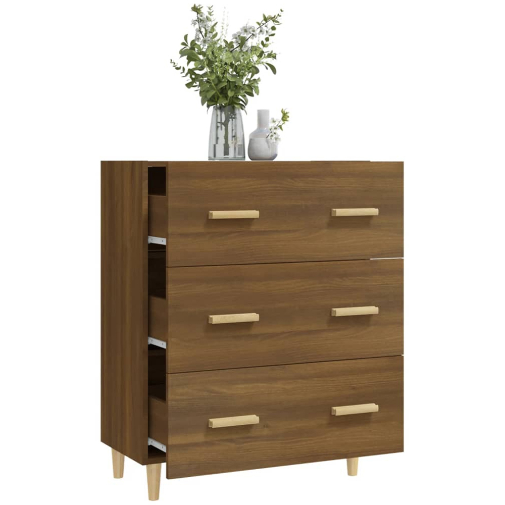 vidaXL 3 Drawer Brown Oak Sideboard Image 7