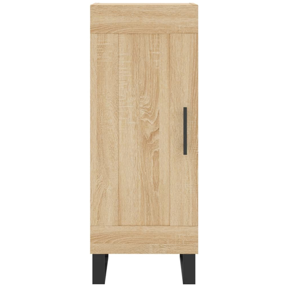 vidaXL Single Door Light Brown Sideboard with Black Handle Image 5