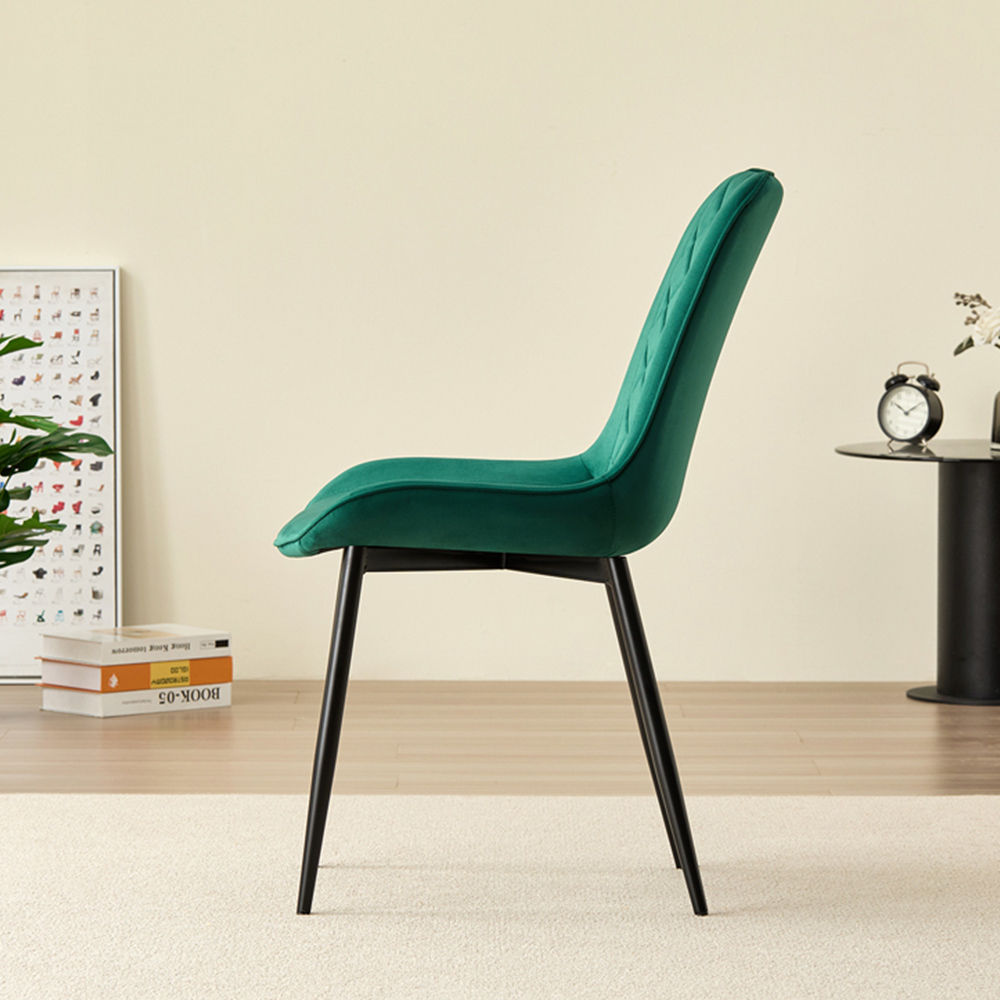 Indoor Living Amelia Set of 2 Green Velvet Dining Chair Image 4