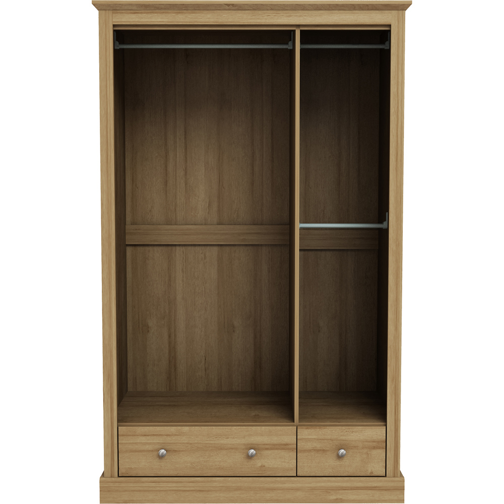 Devon 3 Door 2 Drawer Oak Effect Wardrobe Image 3