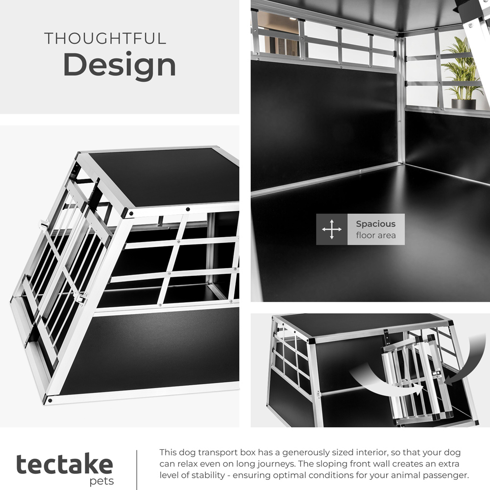 tectake Black Lockable Dog Crate Image 5