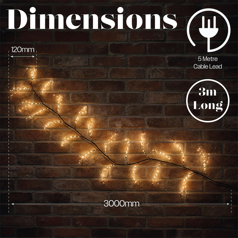 Xmas Haus 550 Warm White LED Tree Branch Light Christmas Decoration 300cm Image 8