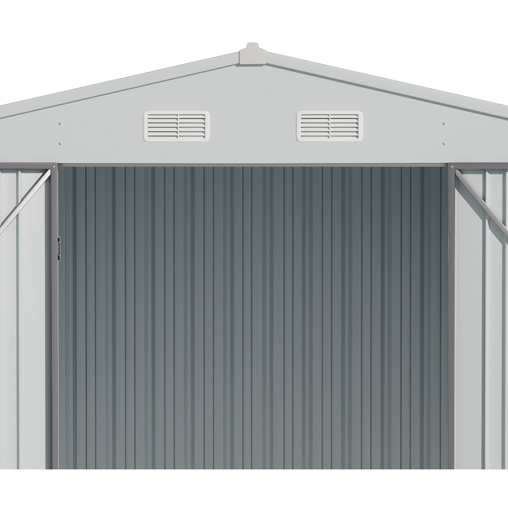 Living and Home 10.4 x 8.7ft Grey Lockable Metal Storage Shed Image 4
