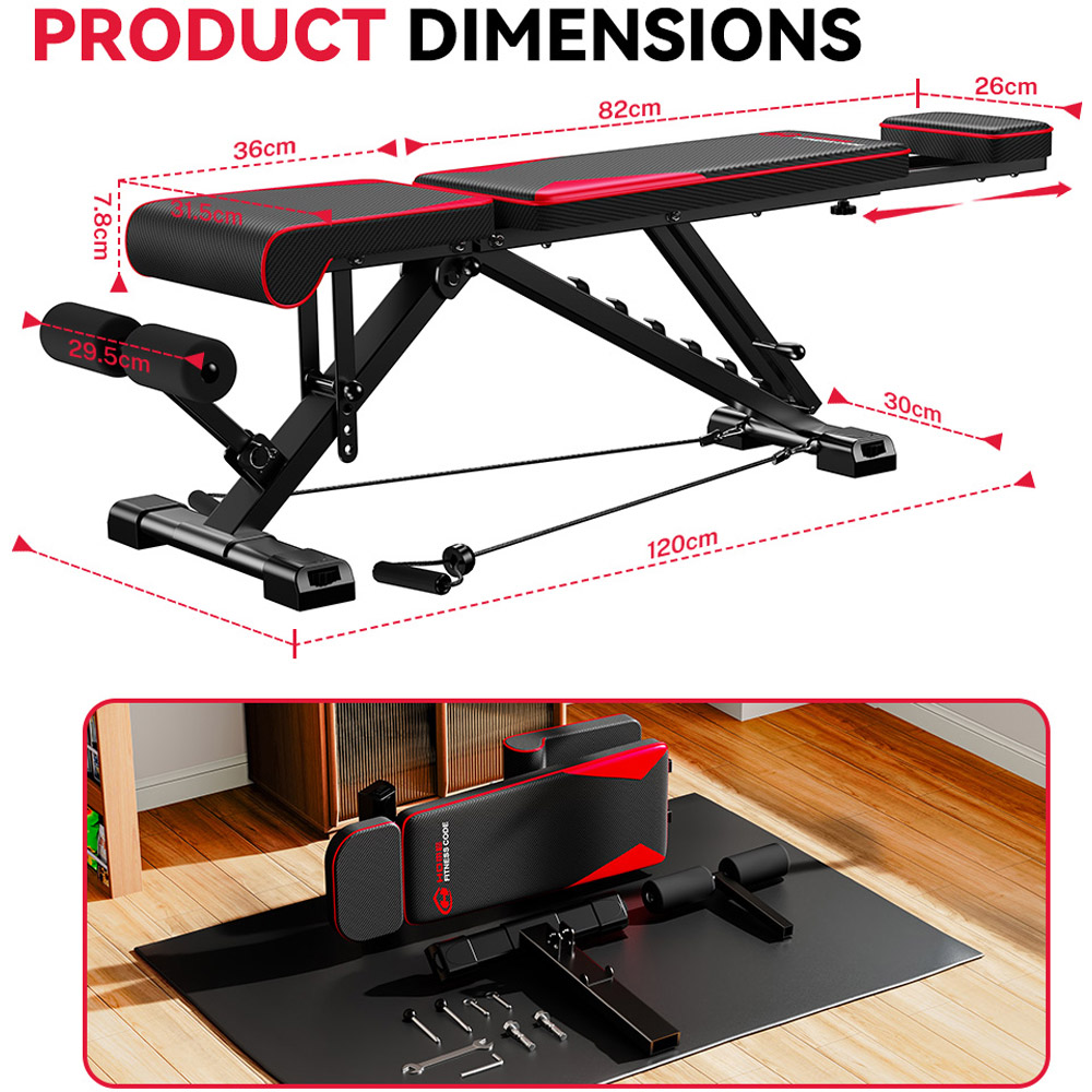 Rattrix C1 Black Multiple Adjustment Foldable Weight Bench Image 9