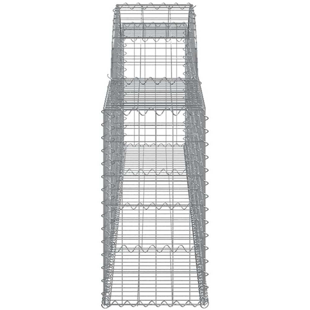 vidaXL Silver Galvanised Iron Arched Gabion Basket 300 x 30 x 60/80cm 13 Pack Image 3