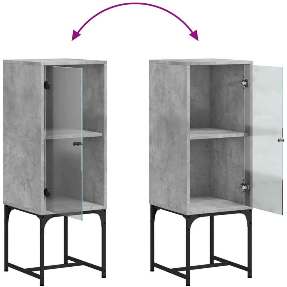 vidaXL Single Door Concrete Grey Side Cabinet Image 8