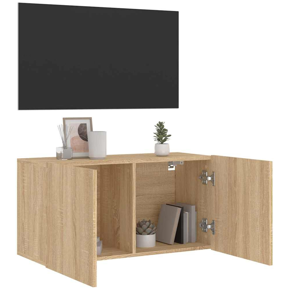 vidaXL 2 Door Sonoma Oak Wall Mounted TV Cabinet Image 4