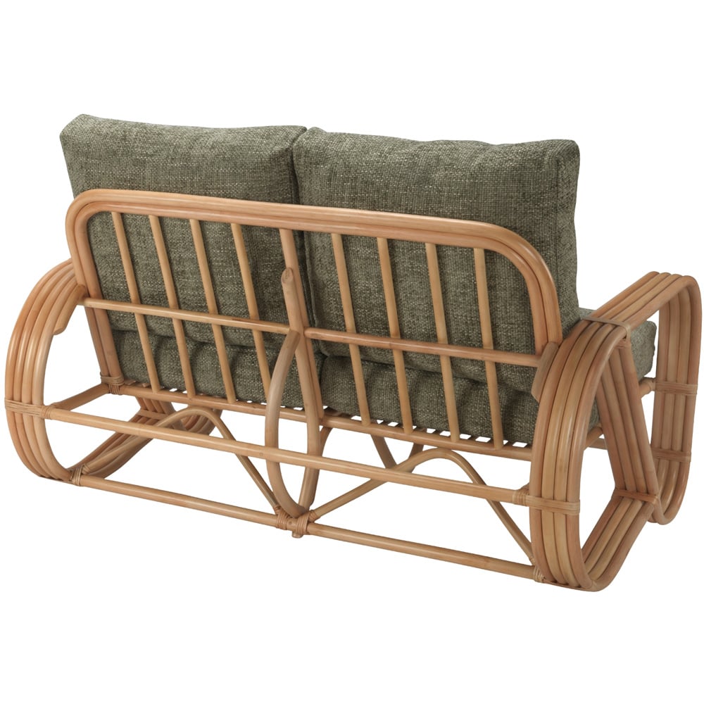 Desser Furniture Pretzel 2 Seater Natural Rattan Jubilee Sage Sofa Image 3