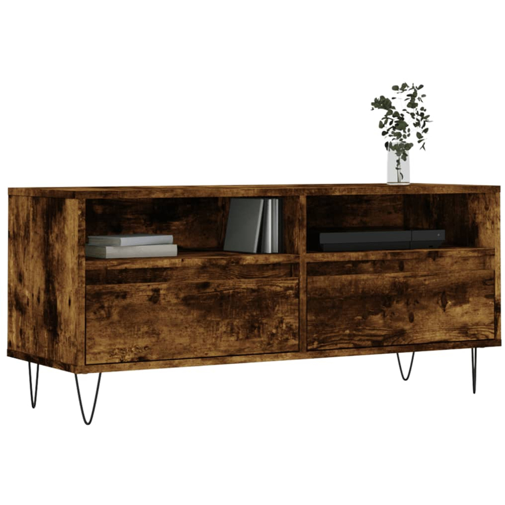 vidaXL 2 Drawer 2 Shelf Smoked Oak TV Cabinet Image 3
