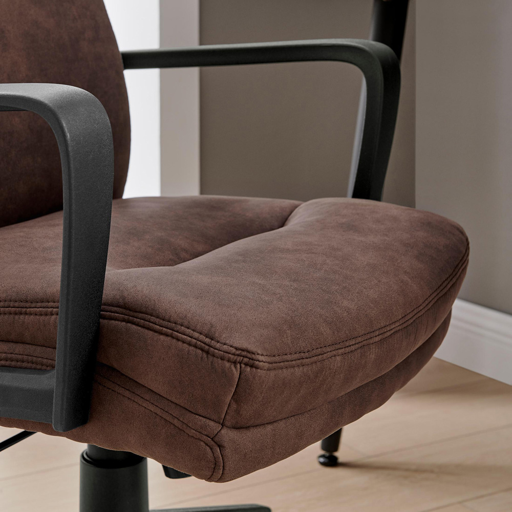 Furniturebox Racicot Brown Faux Leather Office Chair Image 3