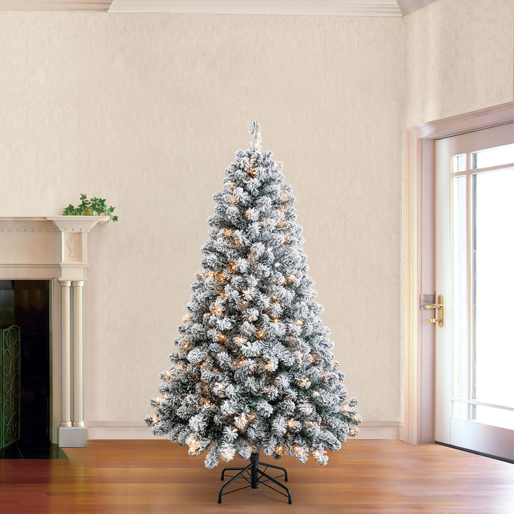 Evergreen Classics Snowy Oxford Pine Pre-Lit Artificial Christmas Tree 6ft Image 9
