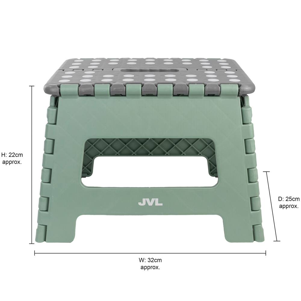 JVL Cleaning 2 Piece Green Folding Step Stool Set Image 8