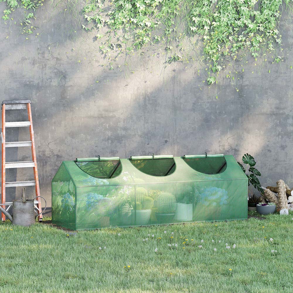 Outsunny Green PE Plastic 2 x 6.2ft Mini Greenhouse Image 2