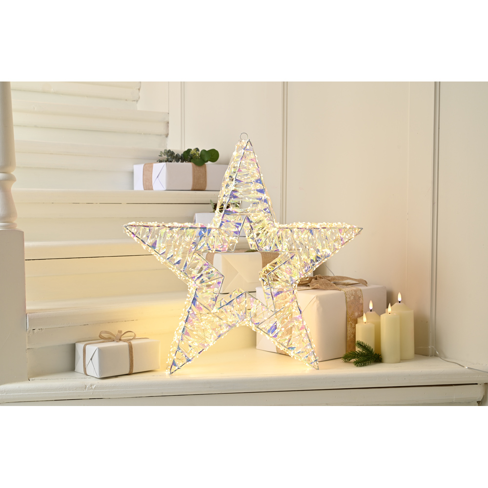 Festive 1440 Warm White LED Shimmer Star with Multifunction 60cm Image 2