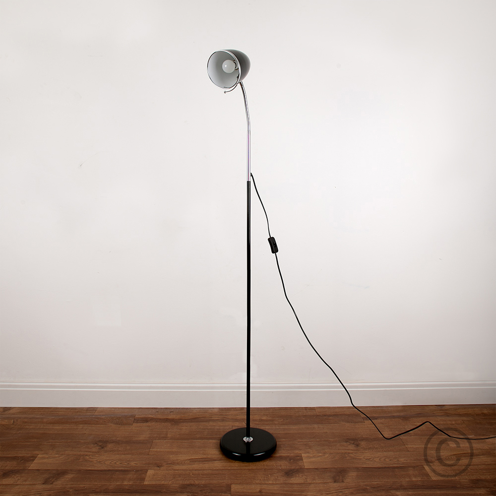 ValueLights Kuppel Black Flexi Neck Free Standing Floor Lamp Image 4