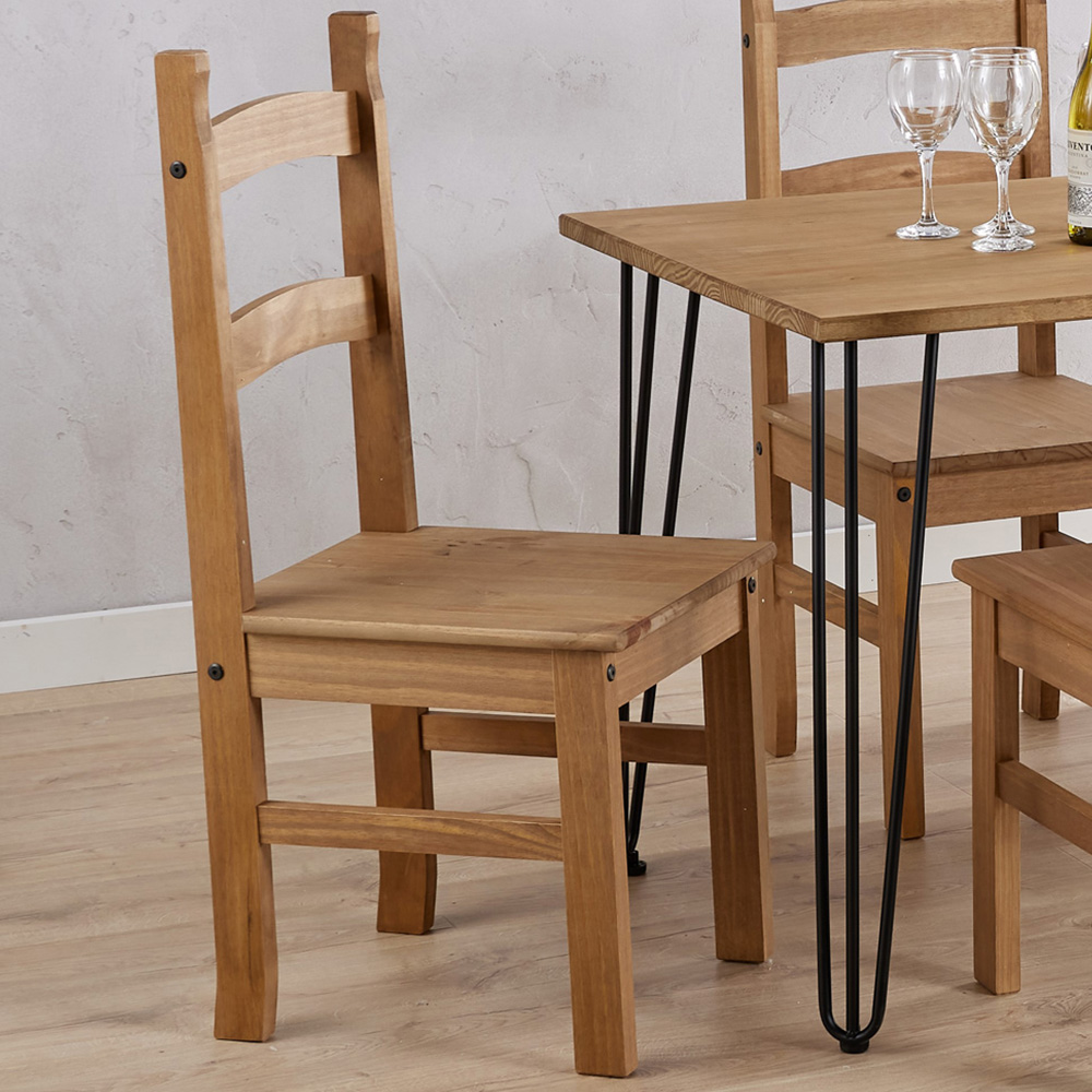 Core Products Corona Set of 2 Antique Pine Dining Chair Image 1