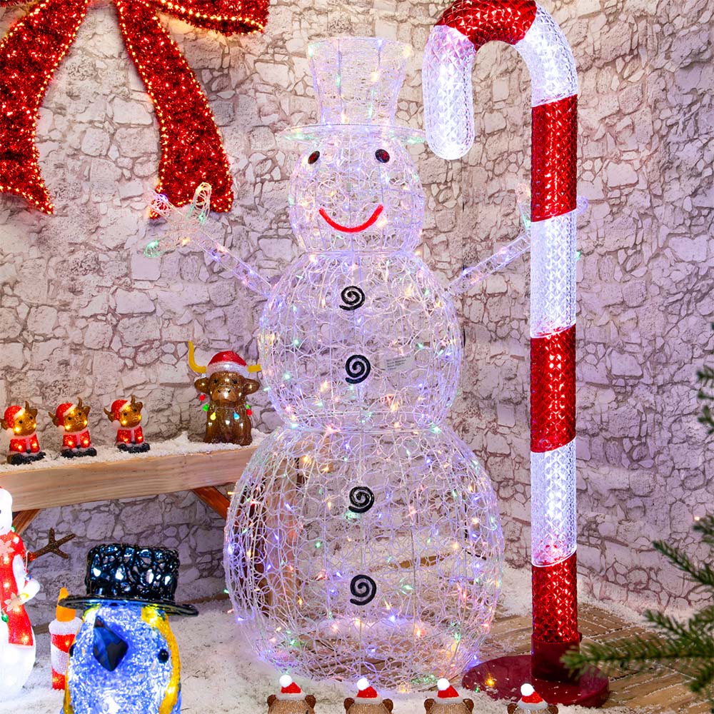 Extra Large Acrylic LED Snowman Decoration White Image 2