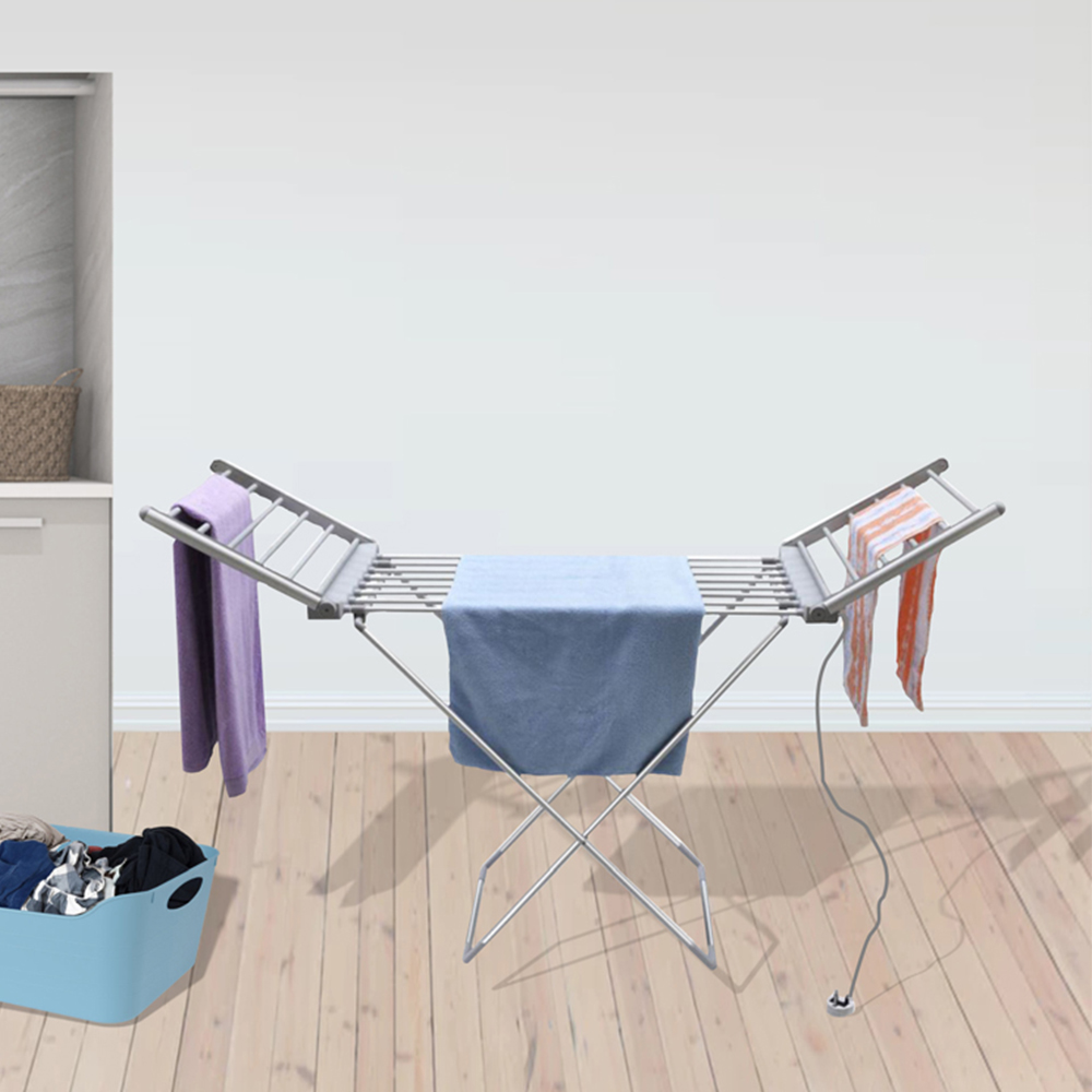 Groundlevel Winged Heated Electric Winged Airer with Cover Image 2