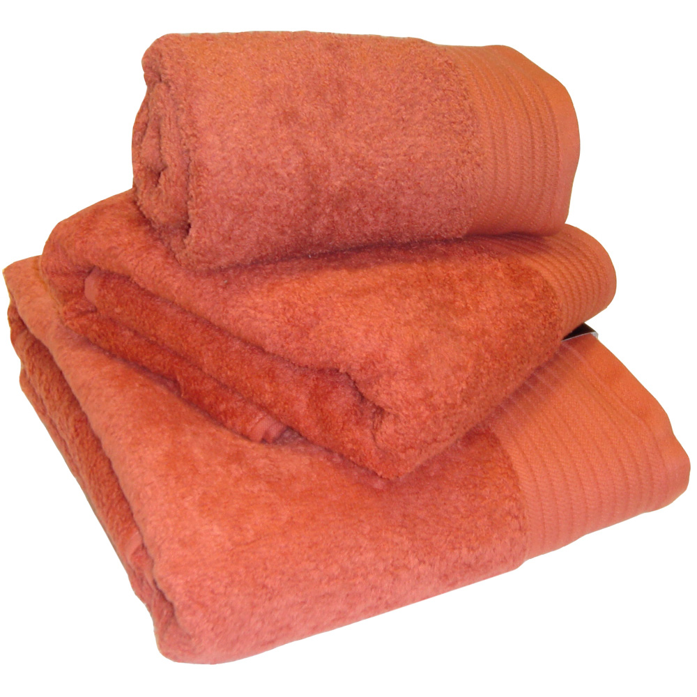 Rapport Home Chatsworth Super Soft and Absorbent Cotton Orange Bath Sheet Image 1