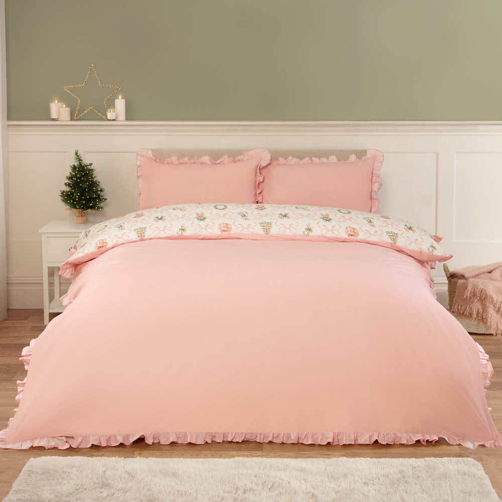 Christmas Charm Duvet Set Pink Double Image 4
