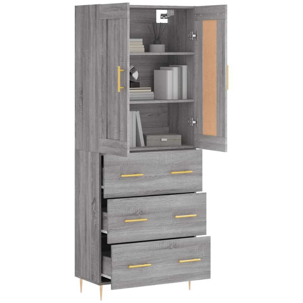 vidaXL 2 Door 3 Drawer Grey Sonoma Highboard Image 3
