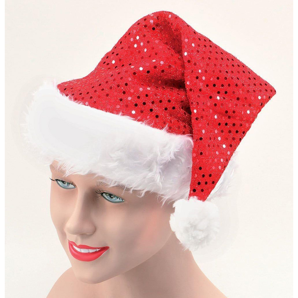 Shatchi Deluxe Sequin Santa Father Christmas Hat Image 2