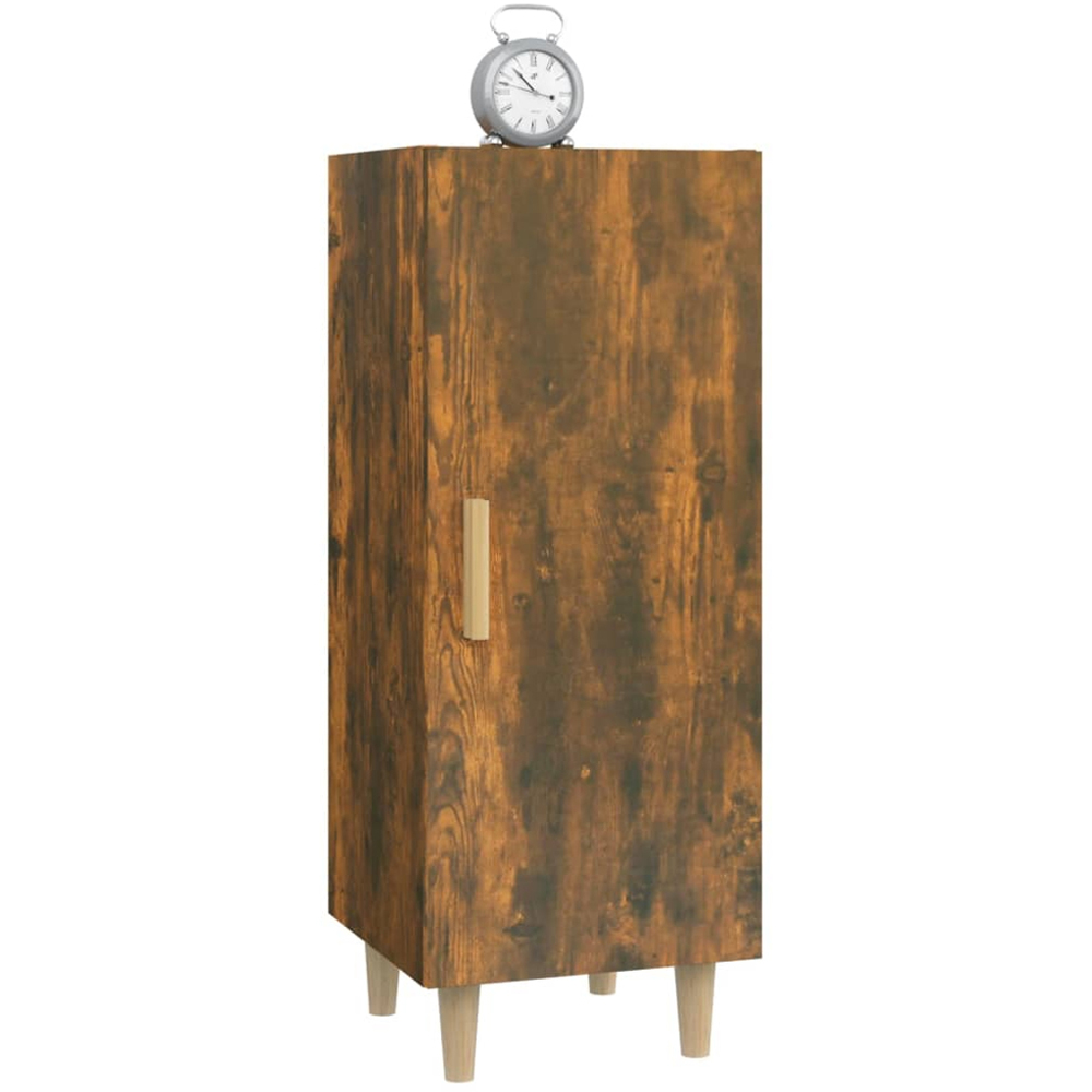 vidaXL Single Door 3 Shelf Smoked Oak Sideboard Image 5