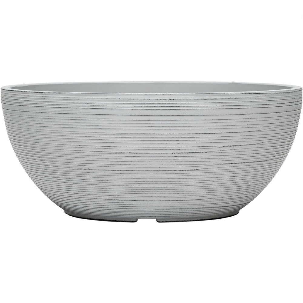 Garden Gear Light Grey Bayadere Bowl Planter Image 1