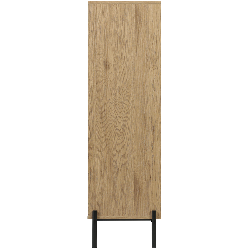 H&O Direct 3 Door Glass and Straw Storage Cabinet Image 4