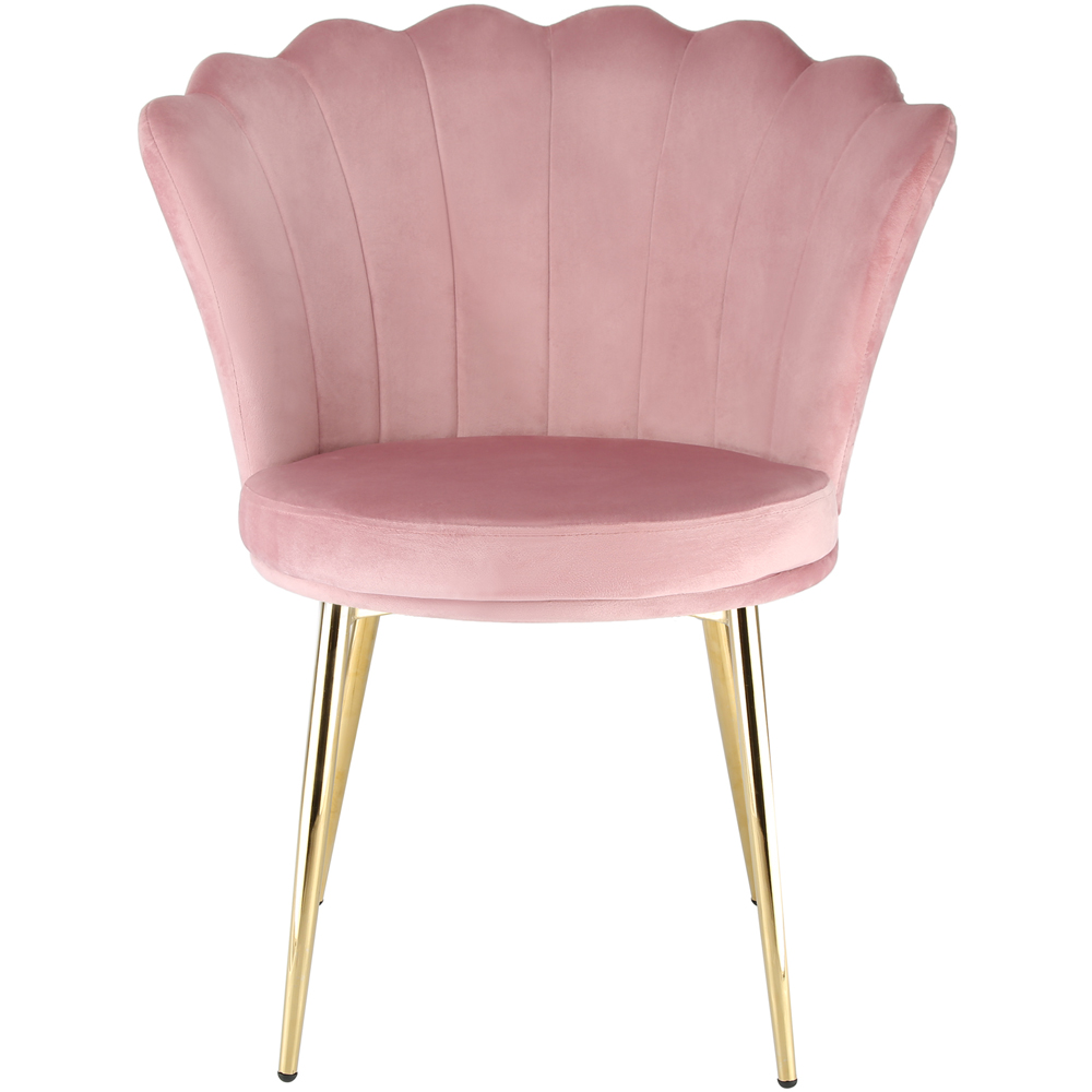 Mini Flora Set of 2 Pink Velvet Dining Chair Image 3