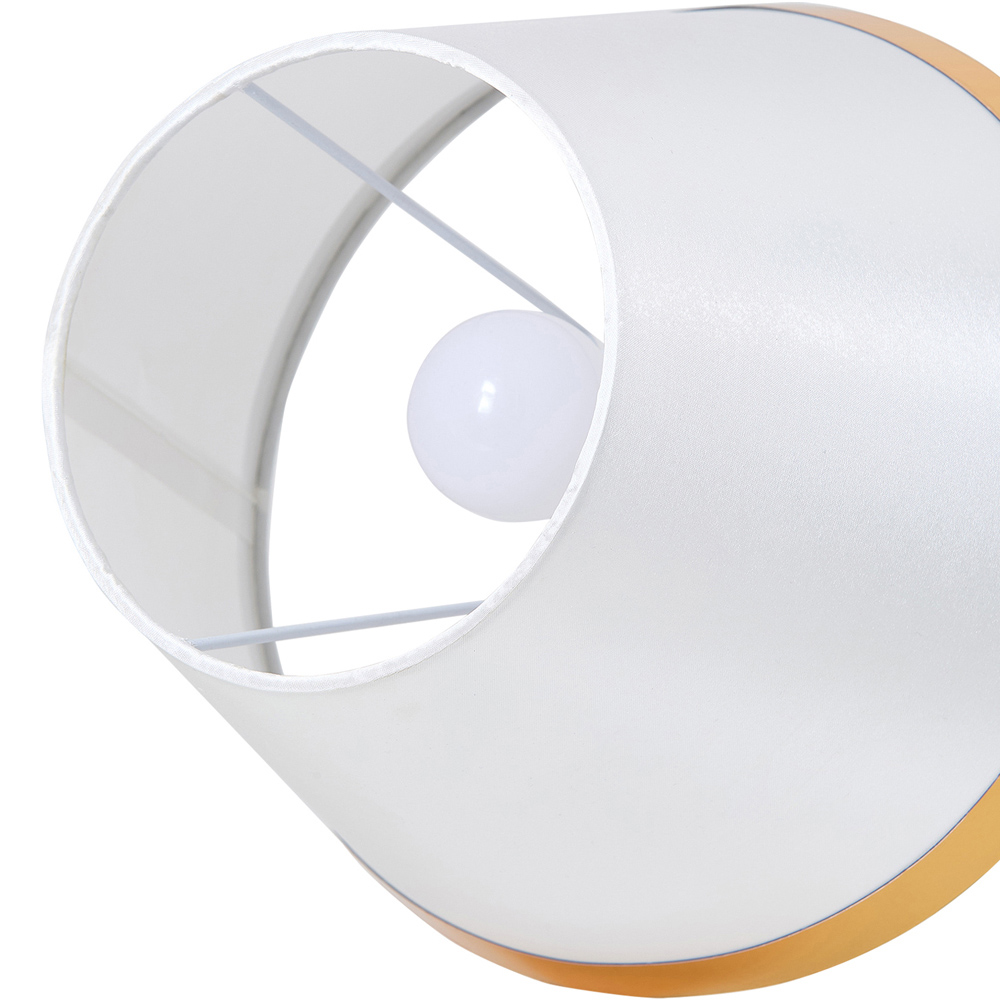 Living and Home Gold and White Fabric Shade Table Lamp Image 4