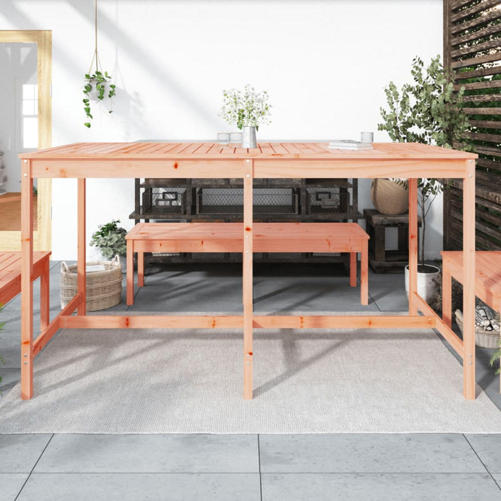 vidaXL 8 Seater Solid Douglas Wood Slatted Garden Dining Table Natural Image 1