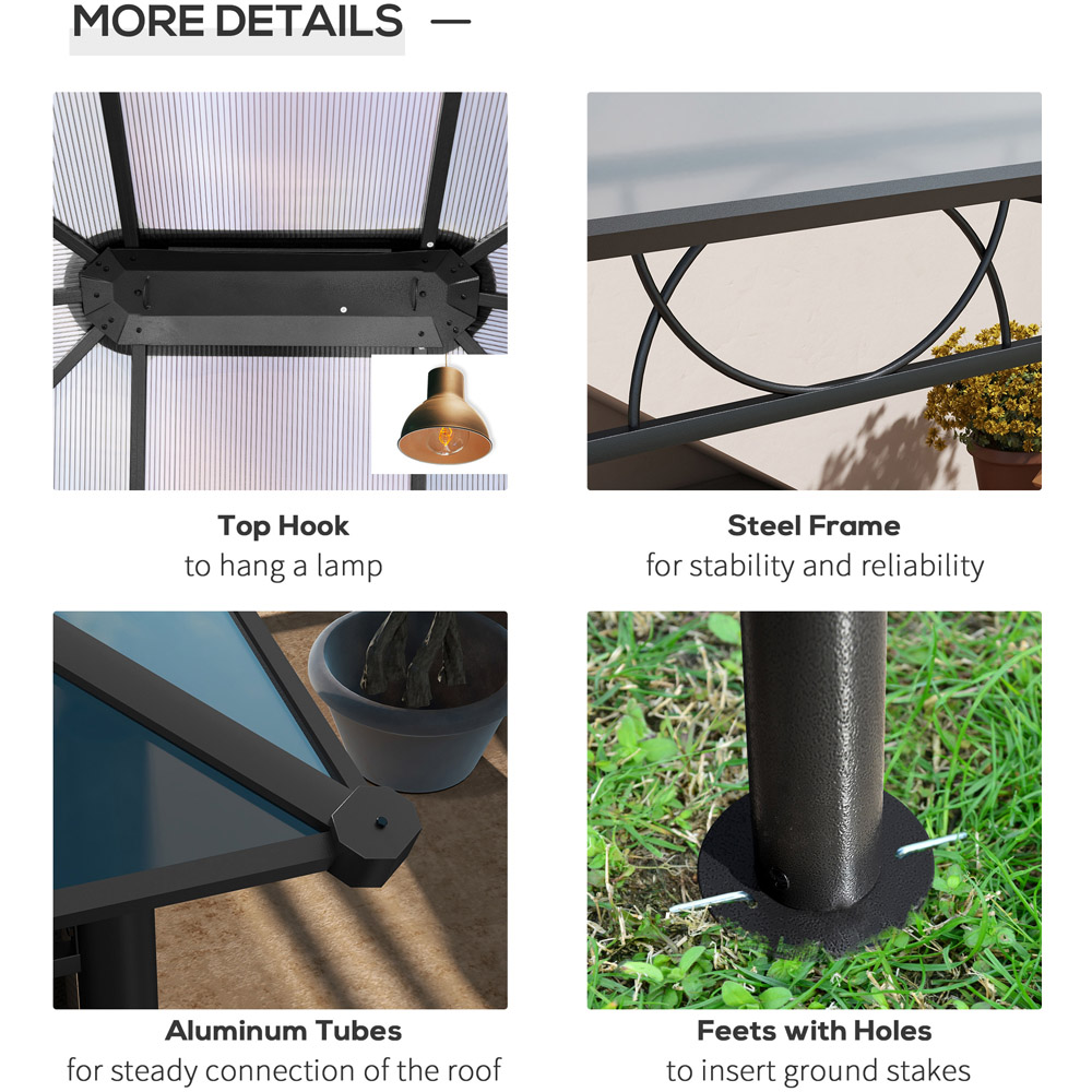 Outsunny 3 x 4m Grey Steel and Aluminium Gazebo Image 6