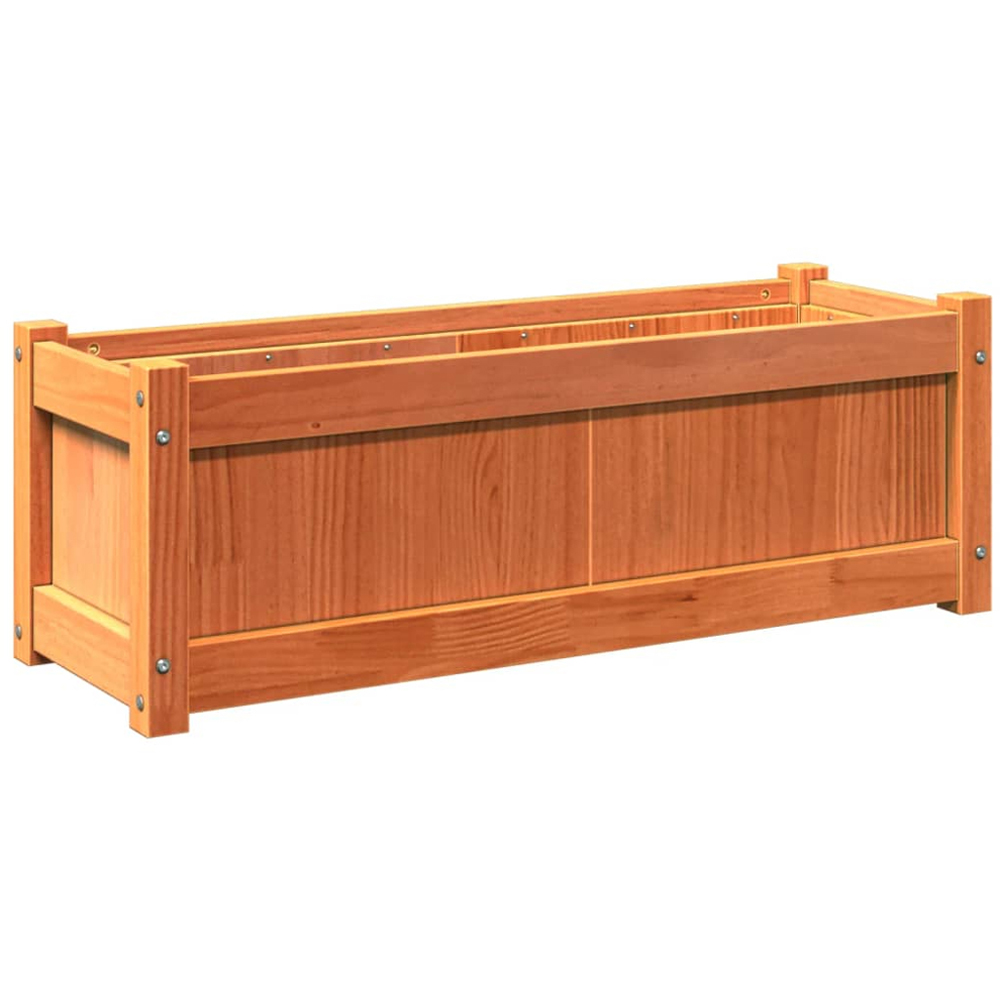 vidaXL Brown Solid Pine Wood Garden Planter 31 x 90 x 31cm 2 Pack Image 1