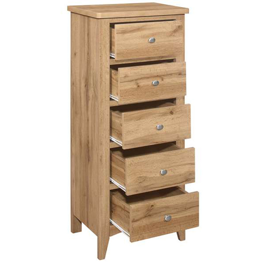 Hampstead 5 Drawer Tall Wooden Chest of Drawers Image 4