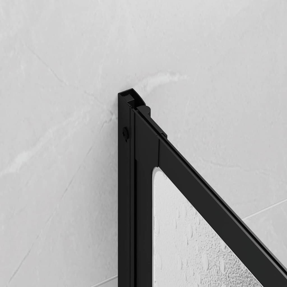 vidaXL Black Shower Screen 132 x 2 x 140cm Image 3