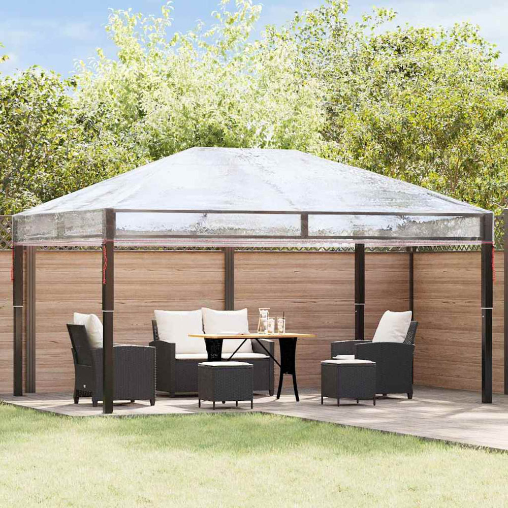 vidaXL 4 x 3m Transparent Single Tier Roof Gazebo Replacement Canopy Image 2