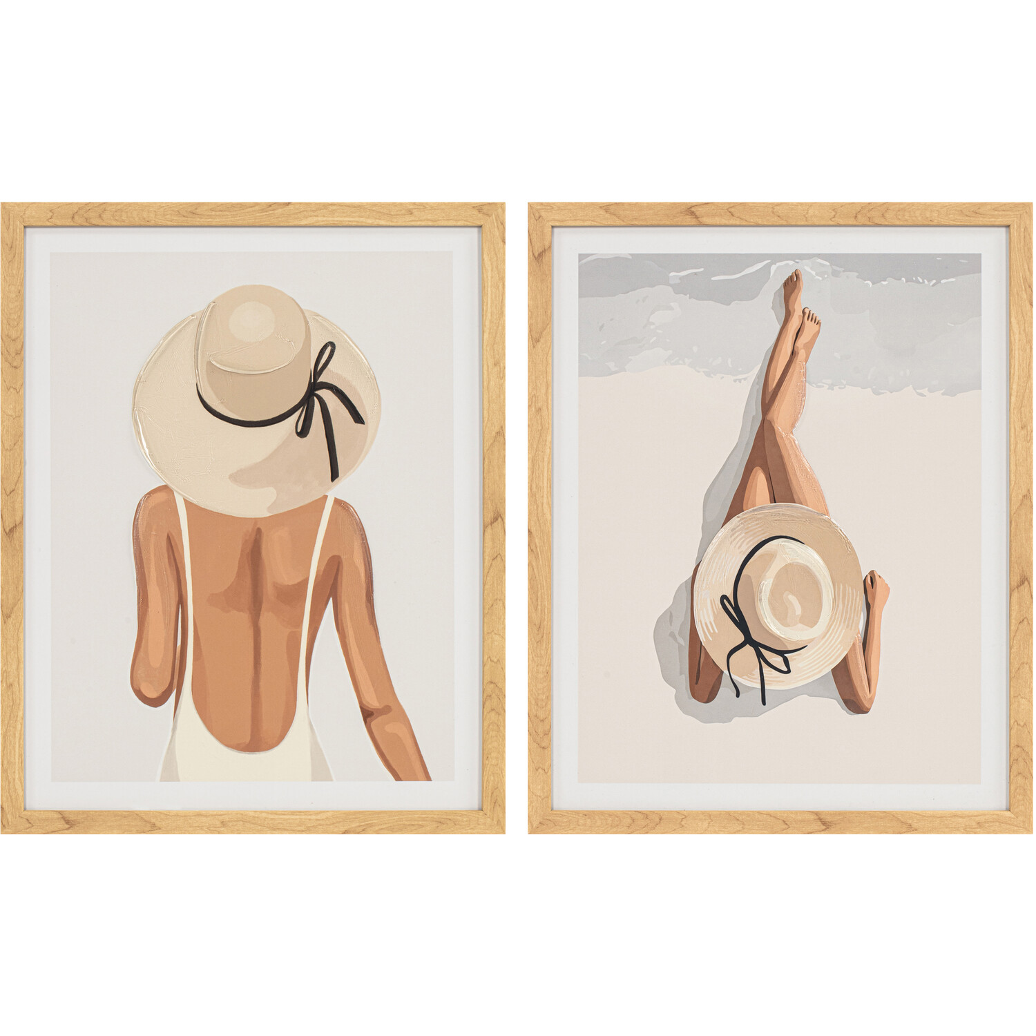 Elegant Sun Hat Portrait Gel Framed Art Image 1