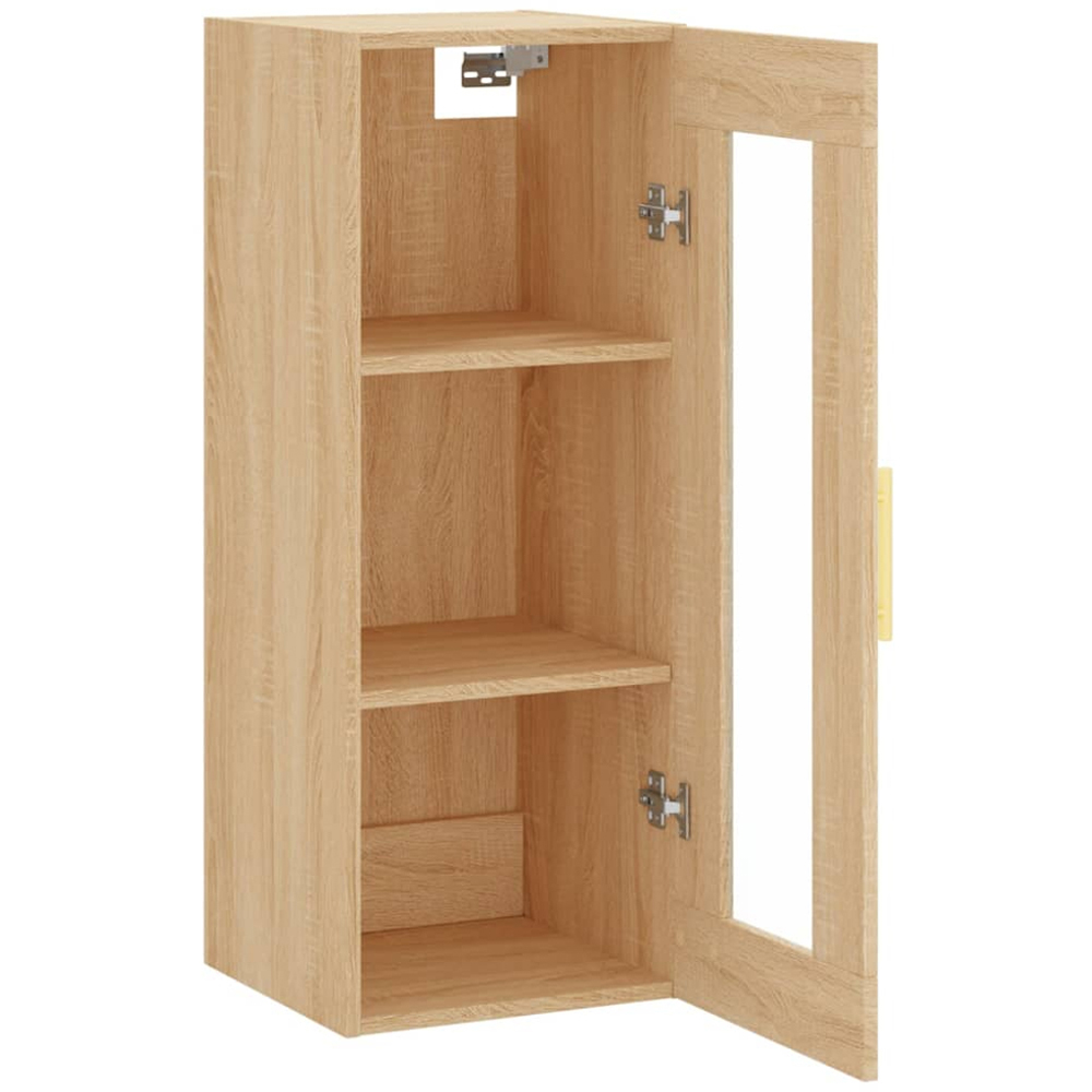 vidaXL Single Glass Door Brown Sonoma Oak Wall Mounted Cabinet Image 7