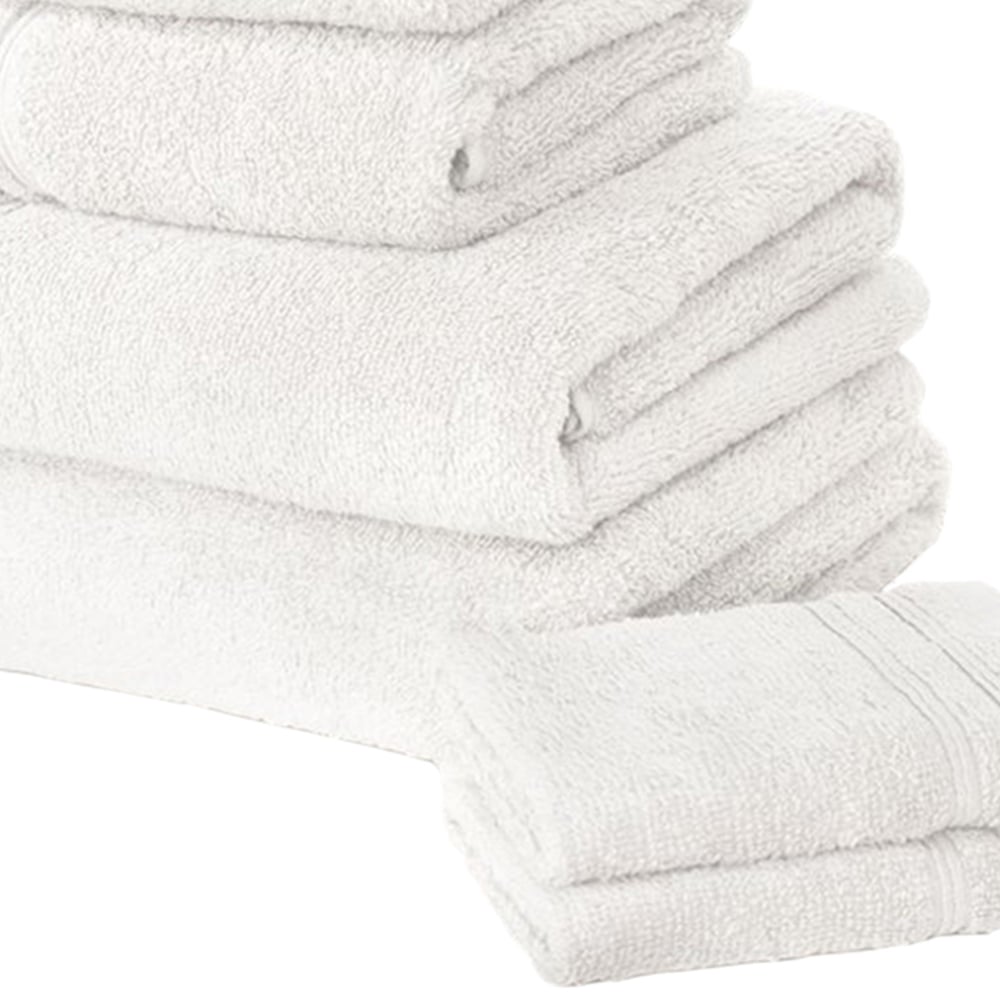 Rapport Home So Soft White Cotton Hand and Bath Towel Bale Set of 6 Image 3