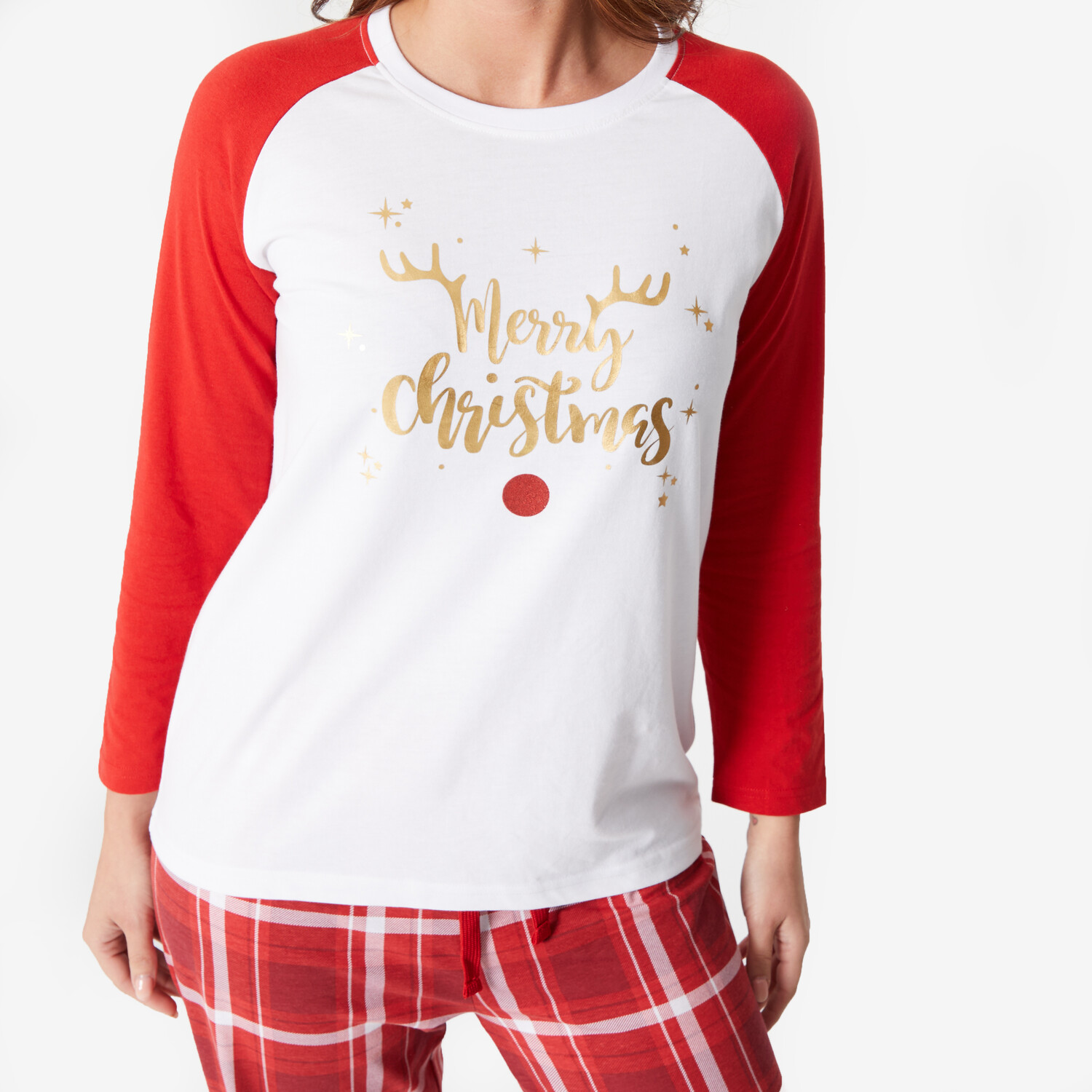 Ladies Merry Family Pyjama Set - Red / 18-20 Image 3