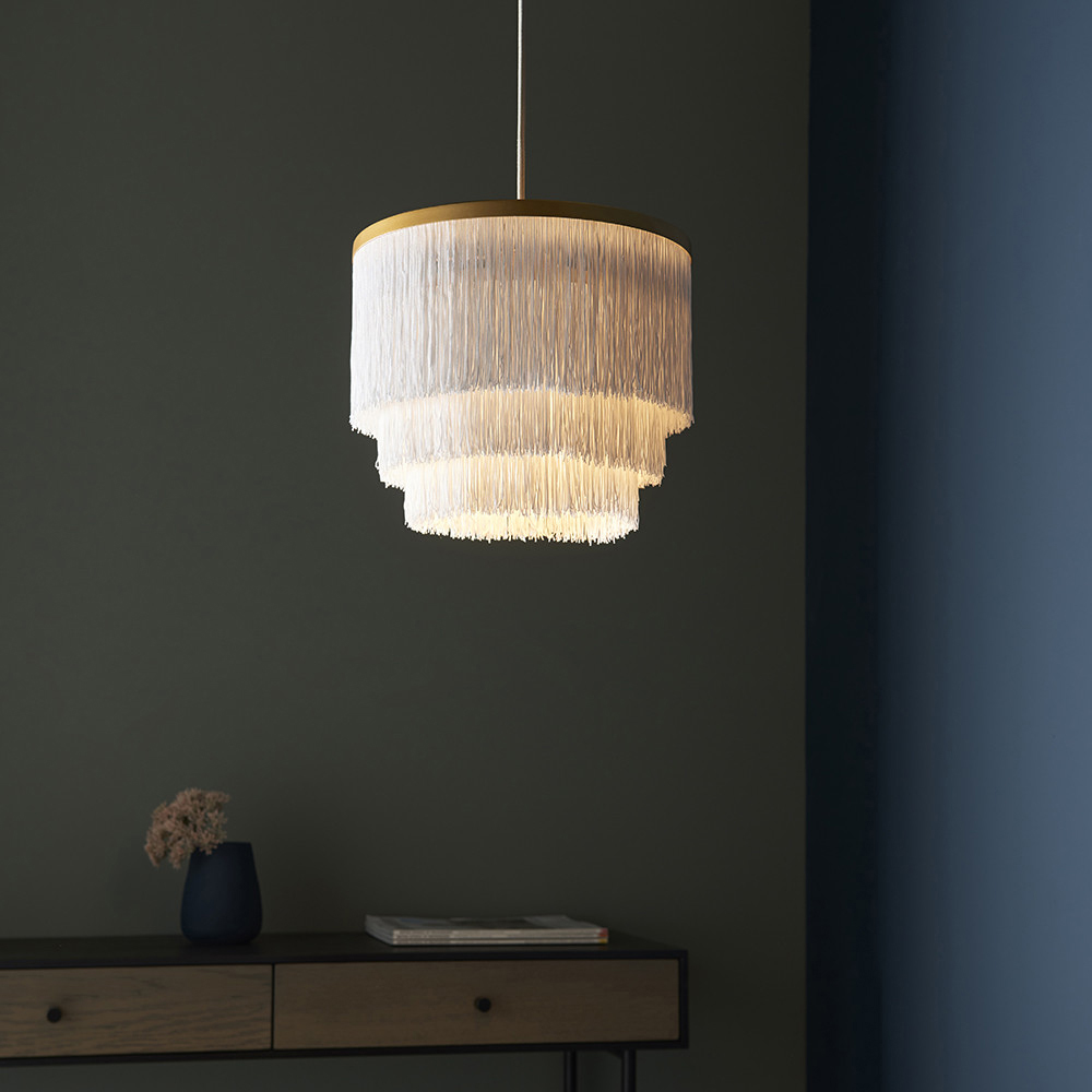 Merano Varese Matt Gold and White Pendant Ceiling Light Image 2