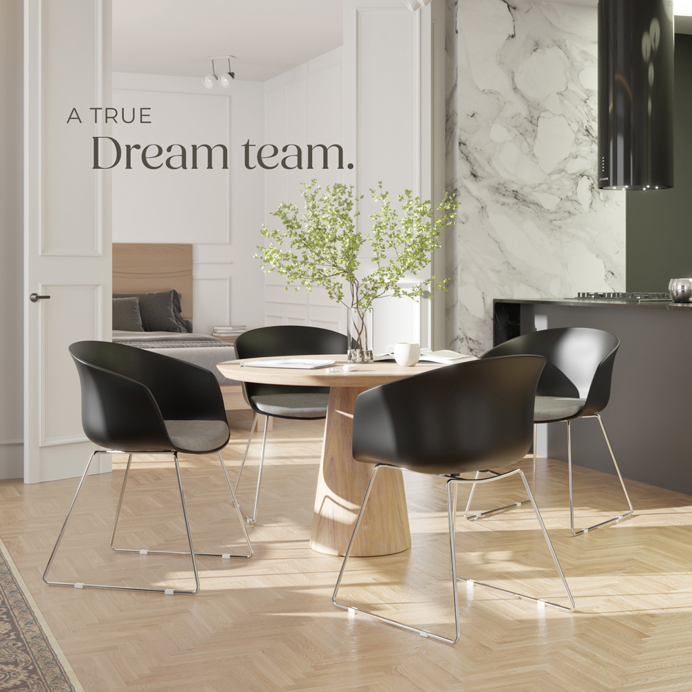 tectake Logart Set of 4 Padded Dining Chair Image 8