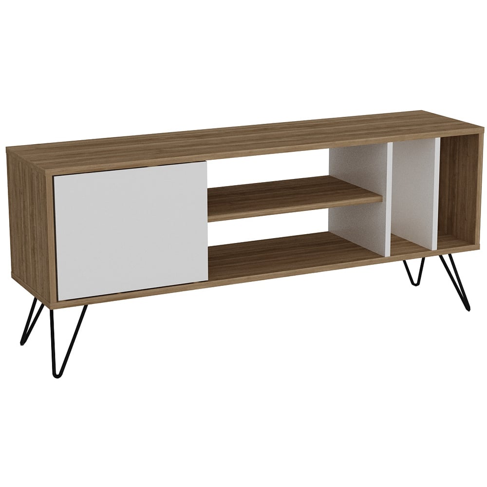 Decorotika Mistico Walnut and White TV Unit Image 2
