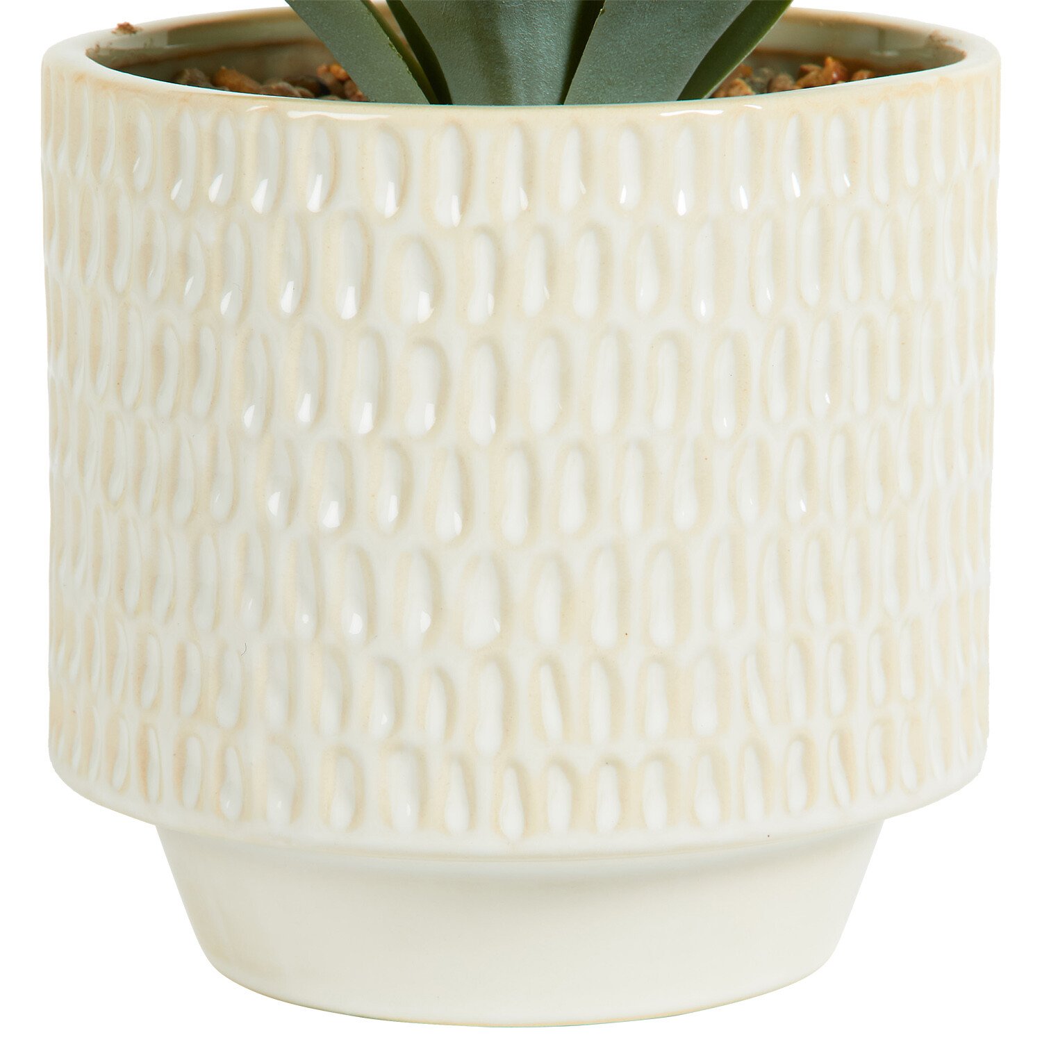 Faux Agave Plant in Dimpled Pot - Green Image 5