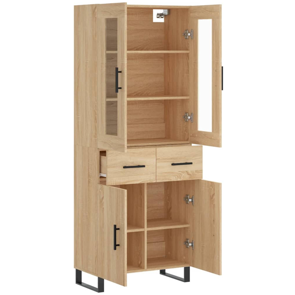 vidaXL 4 Door 2 Drawer Sonoma Oak Highboard Image 4