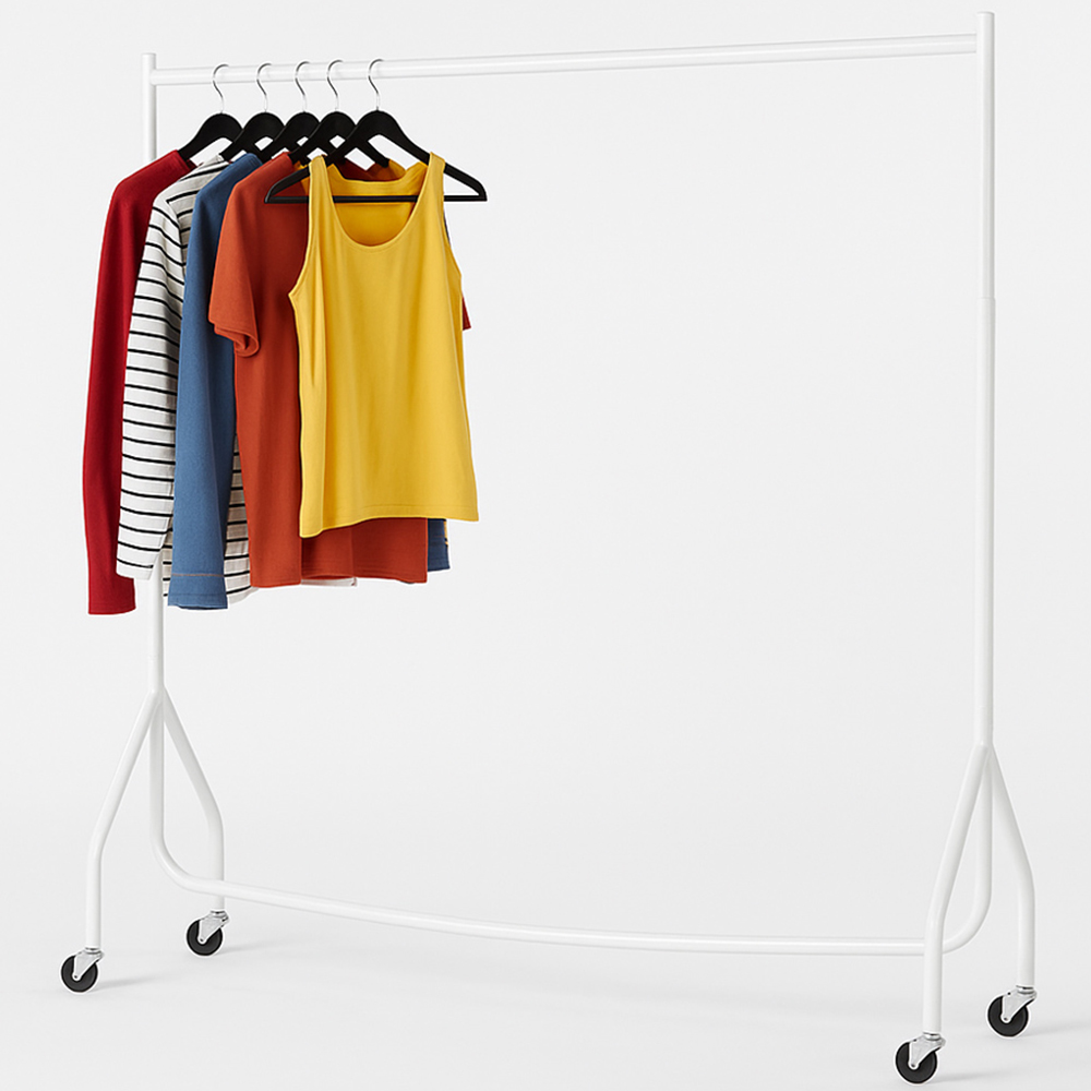 House Of Home White Heavy Duty Clothes Rail 4ft Image 2