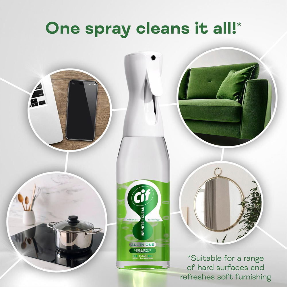 Cif Infinite Clean All in One Lime and Lemongrass Cleaner Reload 590ml 6 Pack Image 9