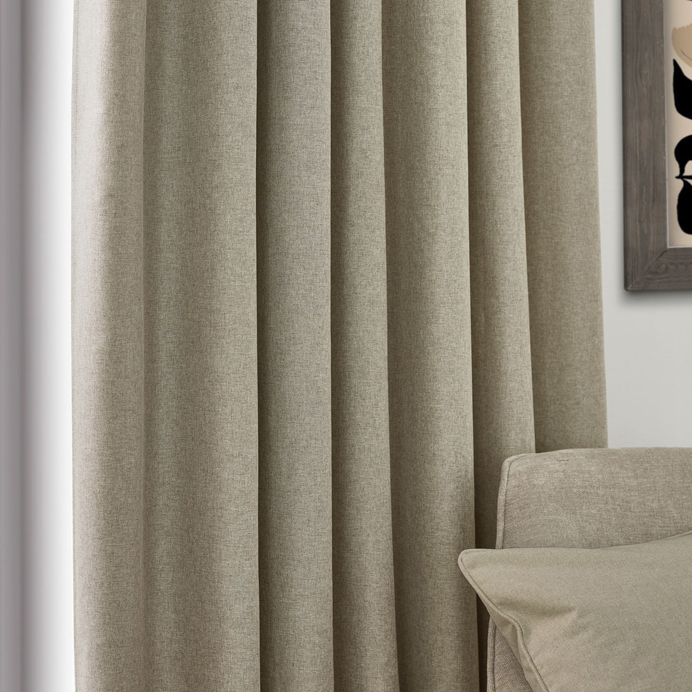 furn. Dawn Natural Blackout Pencil Pleat Curtains 168 x 229cm Image 3