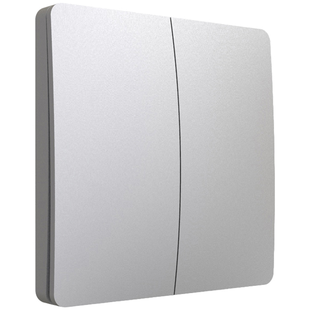 ENER-J 2 Gang Silver Wireless Non Dimmable Kinetic Switch Image 1